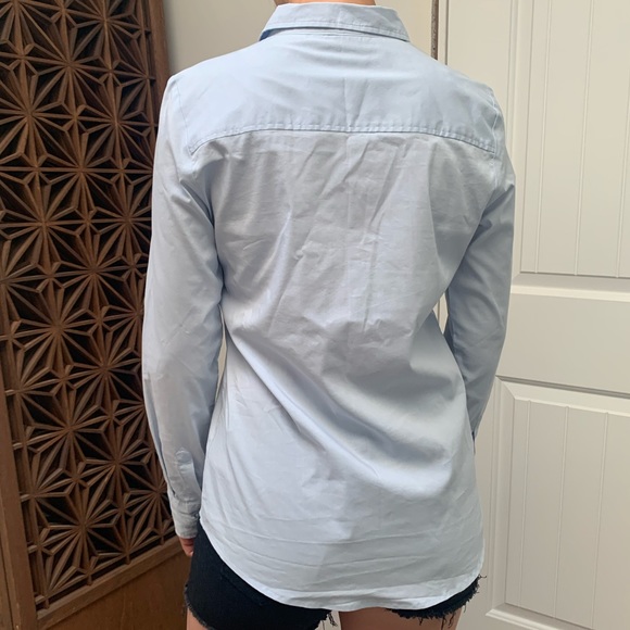 Brand New w/o Tags light blue button up blouse - Picture 3 of 4